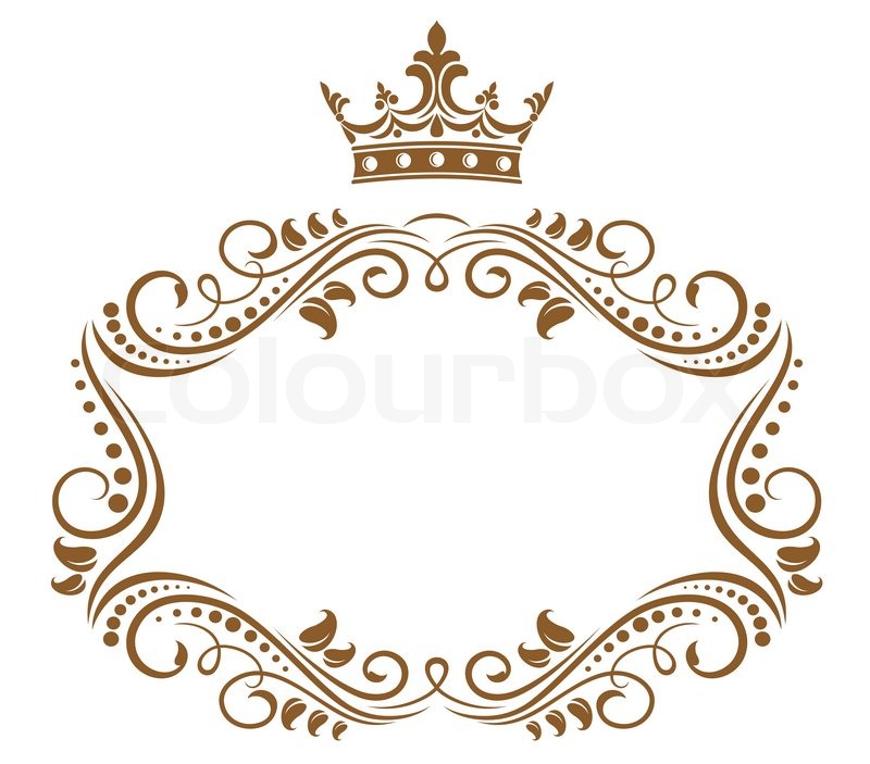 Elegant Royal Frame With Crown   Stock Photo   Colourbox