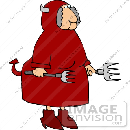 Female Devil With Pitchforks Clipart    12438 By Djart   Royalty Free