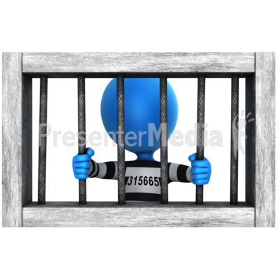 Figure Behind Cell Window Bars   Presentation Clipart   Great Clipart    
