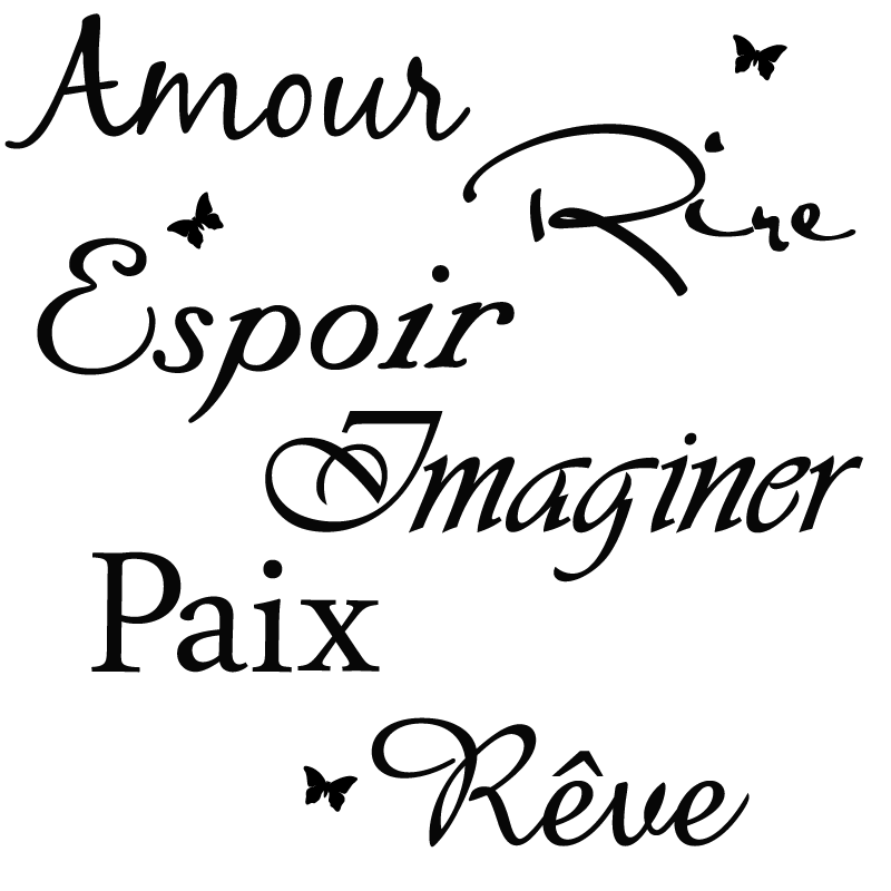 French Word Mix Wall Stickers   Cool Art Vinyl
