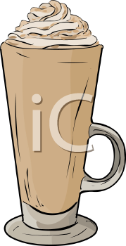     Iced Coffee With Whipped Cream On Top   Royalty Free Clipart Picture
