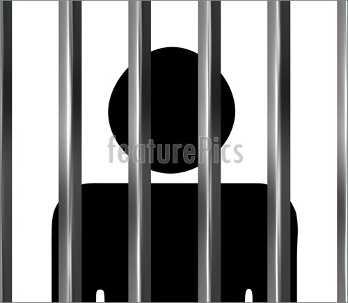 Man Behind Bars Clipart Illustration Of Man Behind