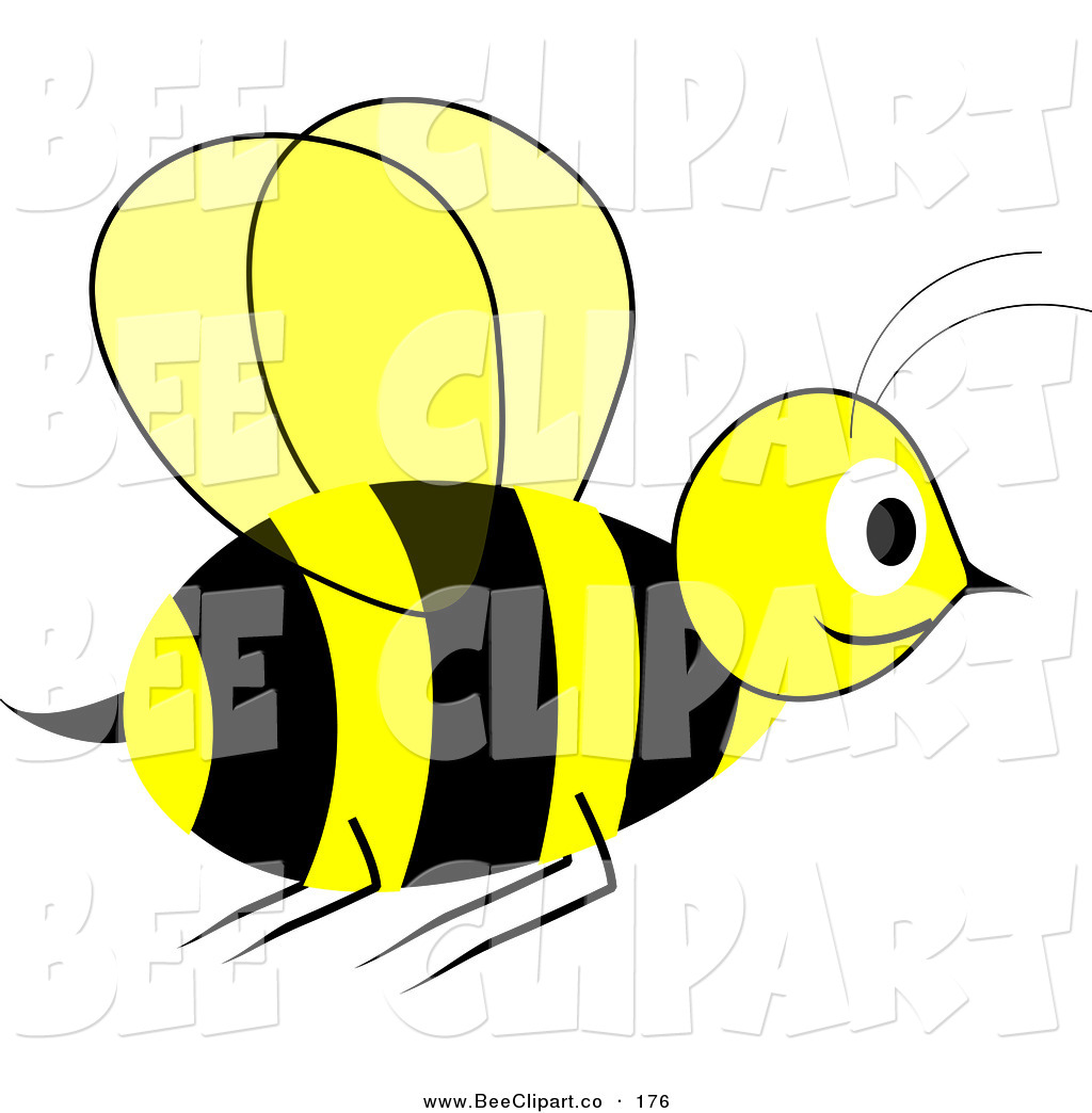     Of A Smiling Yellow And Black Wasp In Flight By Pams Clipart    176