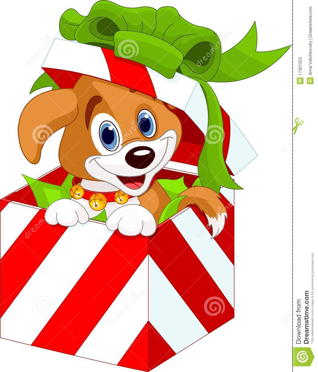 Puppy In A Christmas Gift Box Stock Photos   Image  17301353