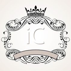 Royalty Free Clipart Image Of An Ornament Border   Crown More Border