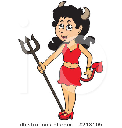Royalty Free  Rf  Devil Woman Clipart Illustration By Visekart   Stock