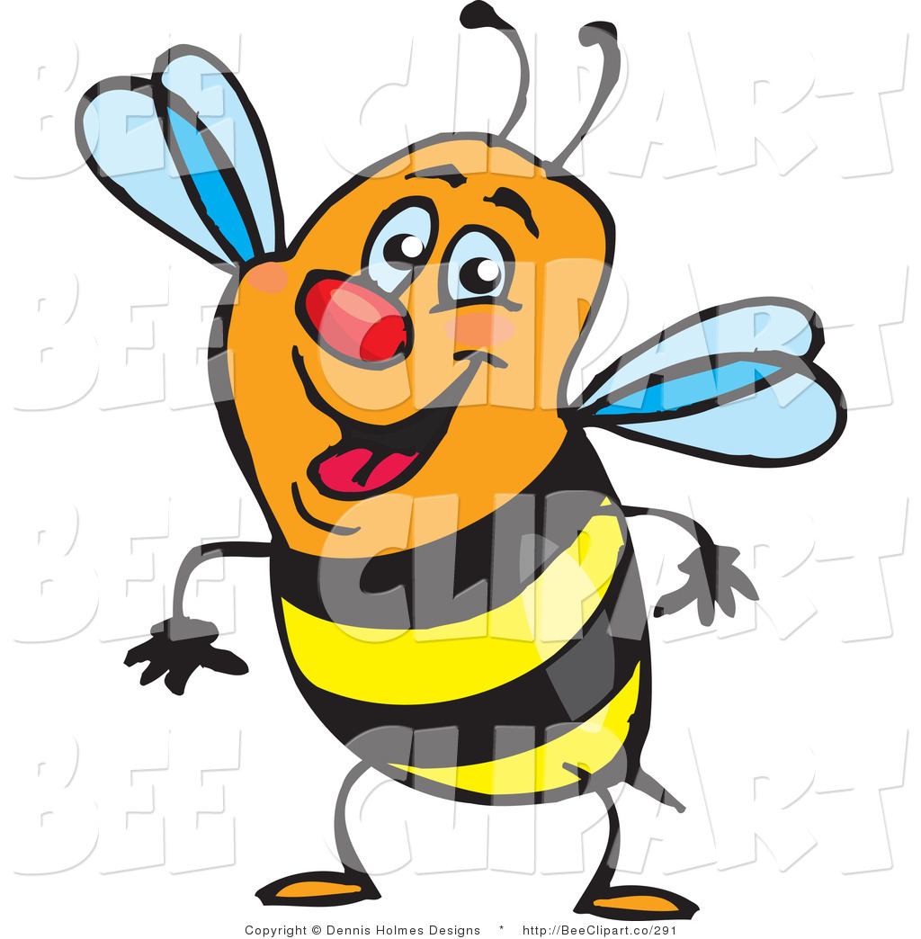     Smiling Orange Black And Yellow Honey Bee By Dennis Holmes Designs