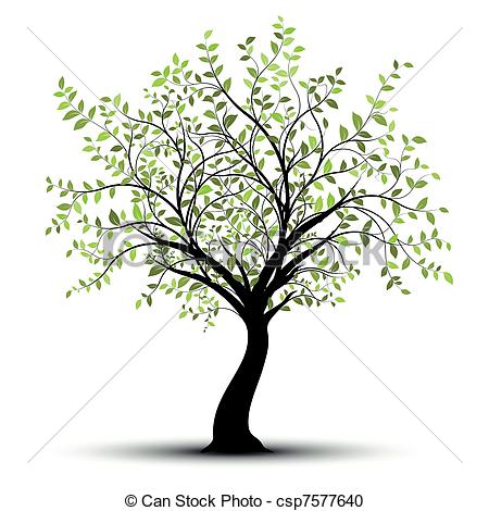 Vector Clipart Of Green Vector Tree White Background   Green Vector