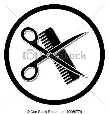 Vector   Haircut Or Hair Salon Symbol   Stock Illustration Royalty