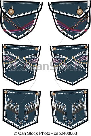 Vectors Of Lady Fashion Jeans Back Pocket Design Csp2408083   Search