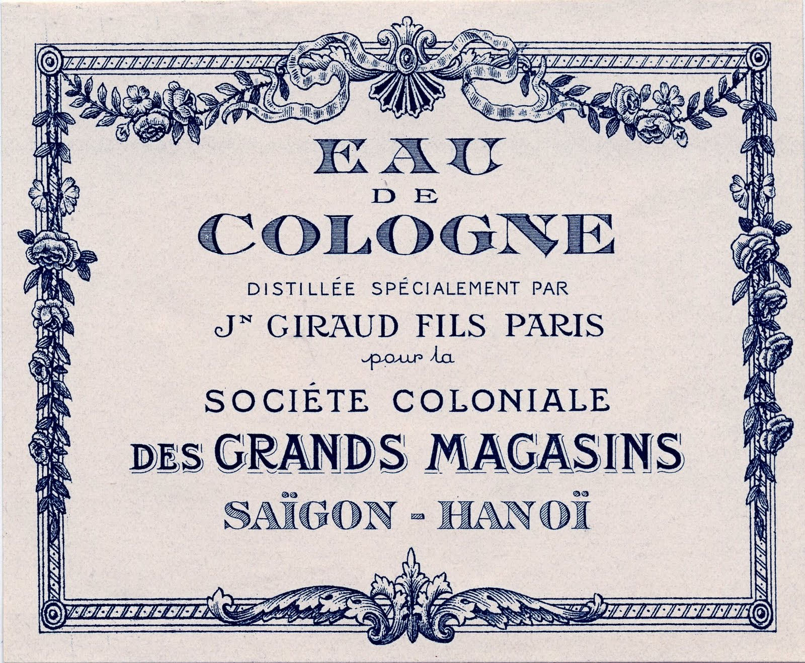 Vintage Graphics   Gorgeous Paris Cologne Label   The Graphics Fairy