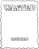 Wanted Poster Template Black And White Printable