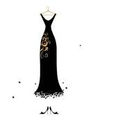 Art Picture Of A Girl In A Black Party Dress Http Www Clipartguide Com    