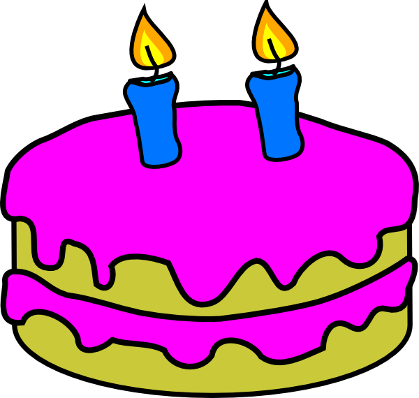 Birthday Cake 2 Candles Clip Art At Clker Com   Vector Clip Art Online