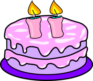 Cake With 2 Candles Clip Art At Clker Com   Vector Clip Art Online