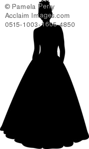 Clip Art Image Of A Silhouette Of A Woman In An Evening Gown   Acclaim    