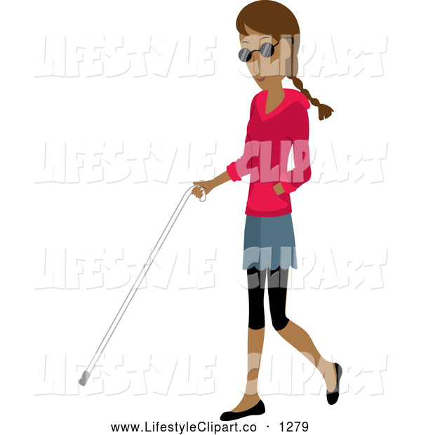 Clip Art Of A Blind Hispanic Woman With A Cane By Rosie Piter    1279