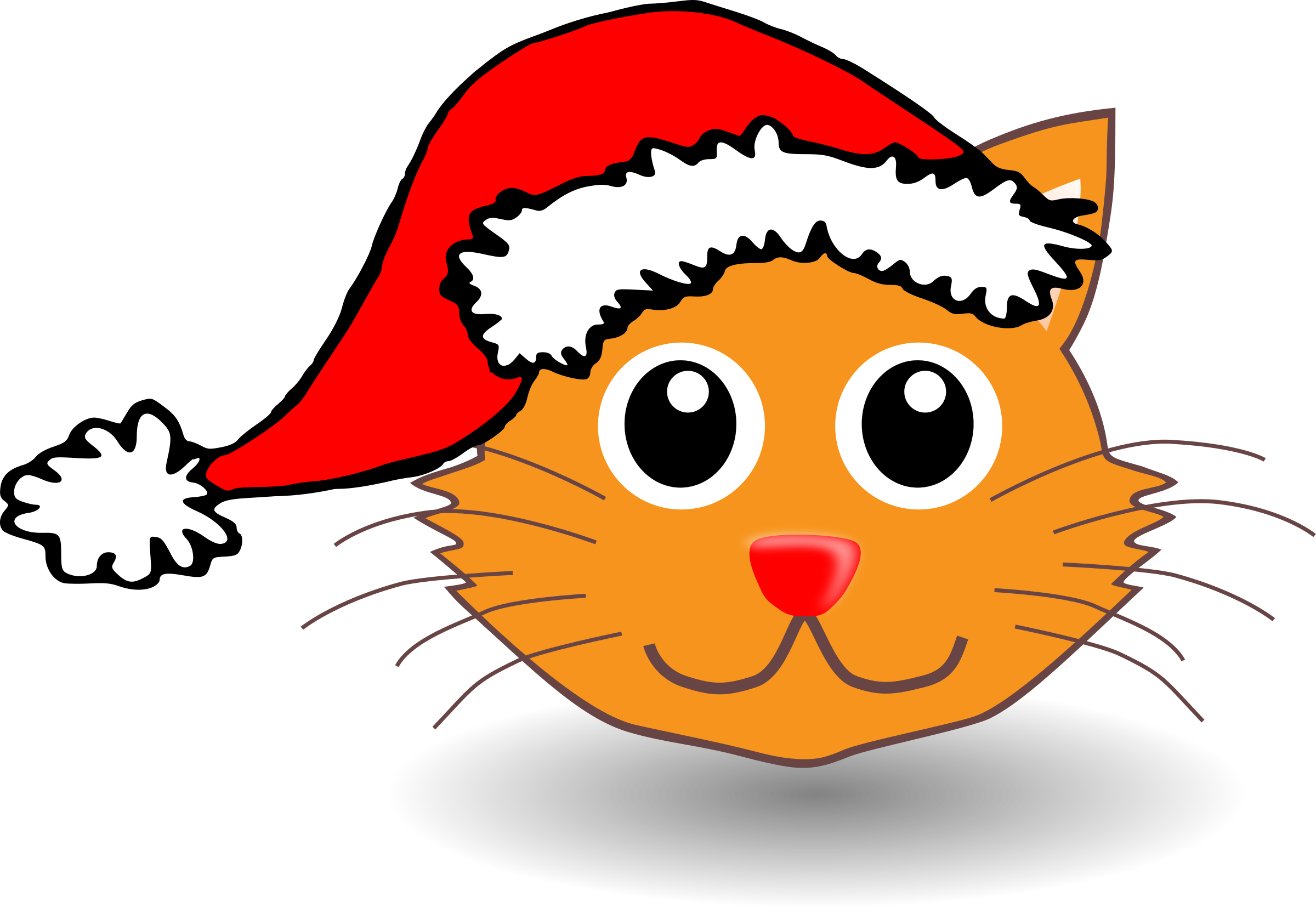 Funny Kitty Face With Santa Claus Hat By Palomaironique