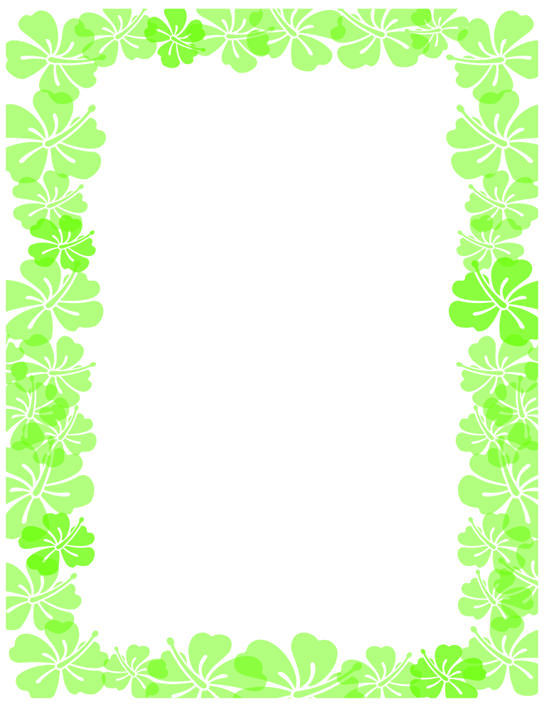 Green Hibiscus Border Full 8 5 X 11 Border Simply Right Click And Save