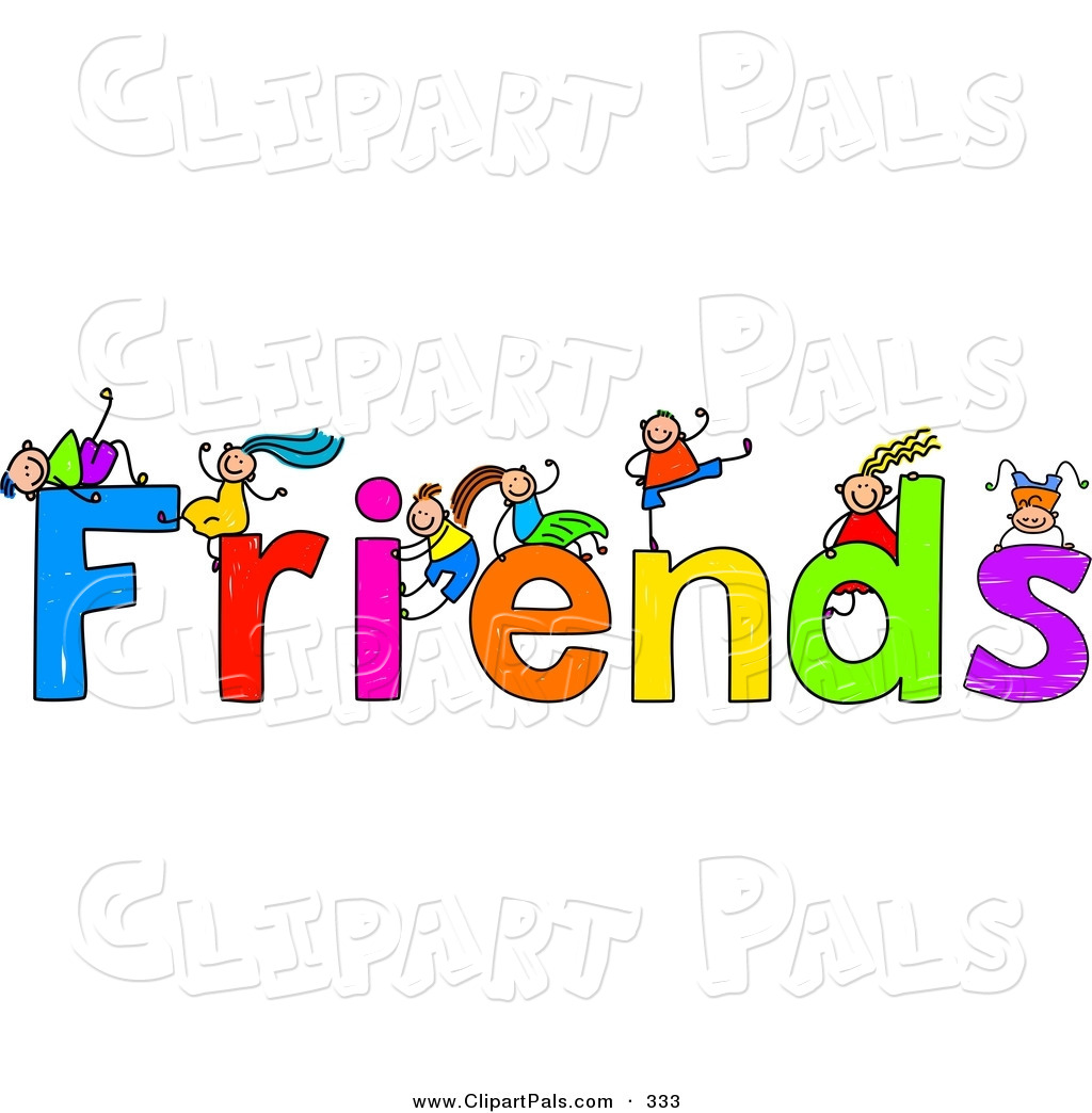 Pal Clipart Of A Children With Friends Text On White By Prawny    333