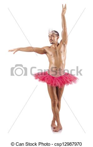 Picture Of Man In Ballet Tutu Isolated On White Csp12987970   Search    
