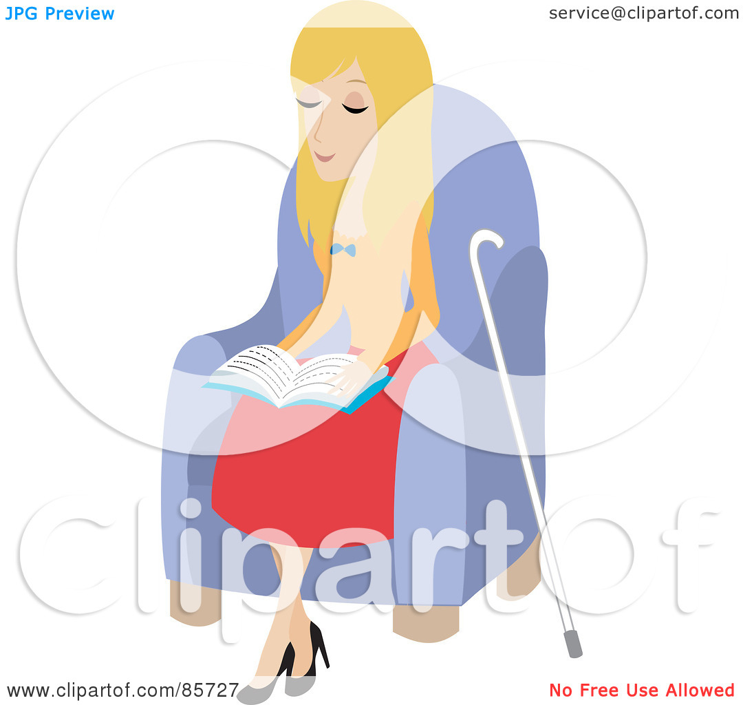Royalty Free  Rf  Clipart Illustration Of A Blind Caucasian Woman