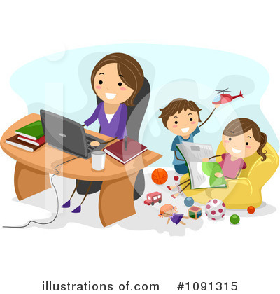Royalty Free  Rf  Home Office Clipart Illustration  1091315 By Bnp