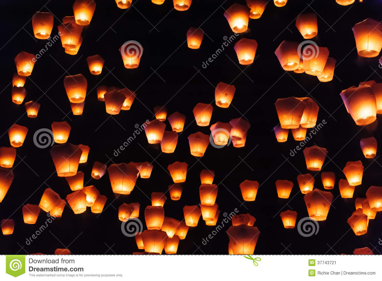 Sky Lanterns In Lantern Festival Stock Image   Image  37743721