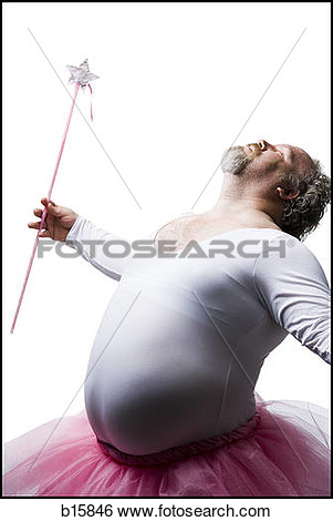 Stock Image   Obese Man In Tutu With Wand Dancing  Fotosearch   Search    