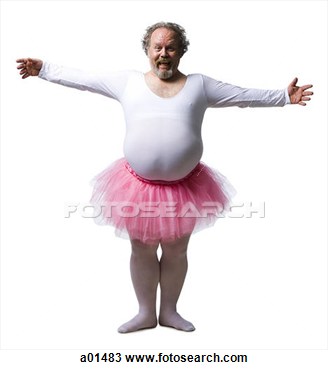 Stock Photo   Overweight Man In Ballerina Tutu Smiling  Fotosearch    