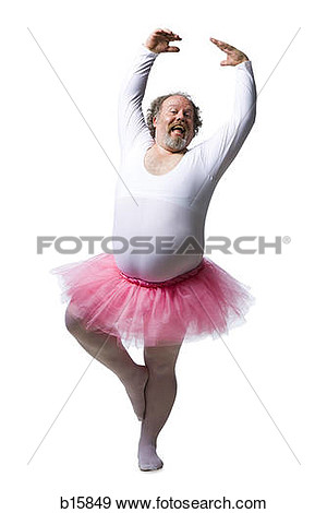 Stock Photograph   Obese Man In Tutu Dancing And Smiling  Fotosearch    