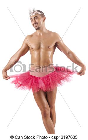 Stock Photography Of Man In Ballet Tutu Isolated On White Csp13197605    