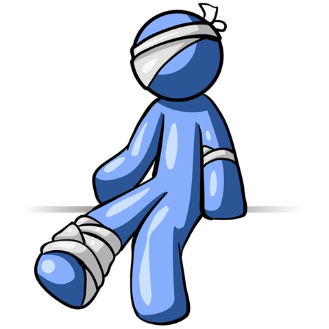 Up On The Head Arm And Ankle Following An Accident Clipart Graphic
