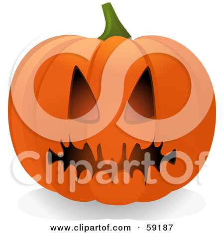 59187 Royalty Free Rf Clipart Illustration Of An Evil Orange Halloween