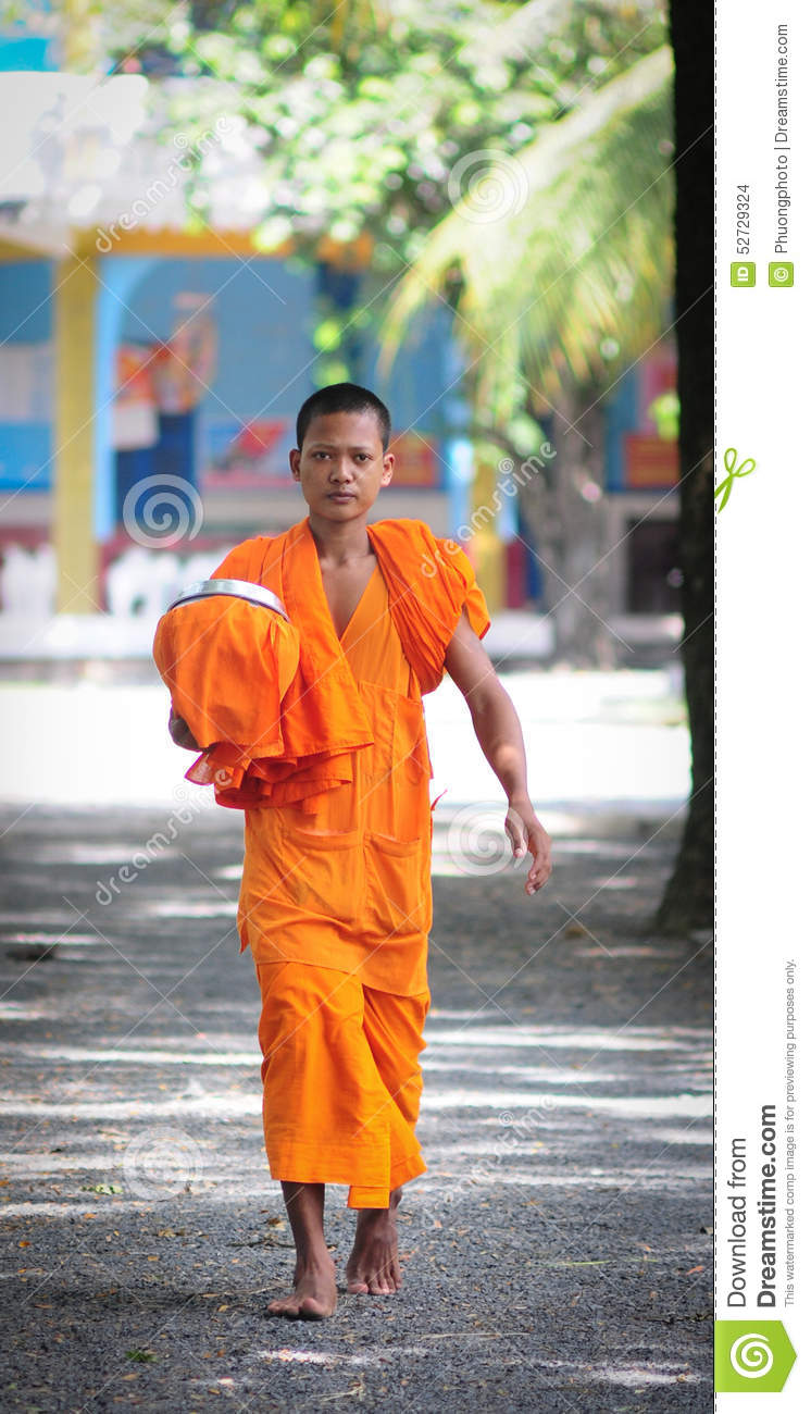 Asian Young Monks Walking Morning Alms Editorial Stock Image   Image    