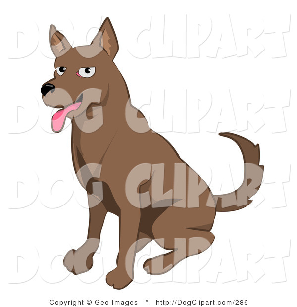 Brown Dog Sitting And Panting Dog Clip Art Geo Images