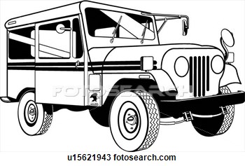 Clipart   Postal Jeep  Fotosearch   Search Clipart Illustration