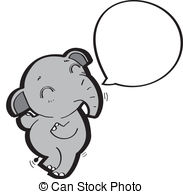 Elephant Cartoon   Elephant With Speech Bubble Cartoon
