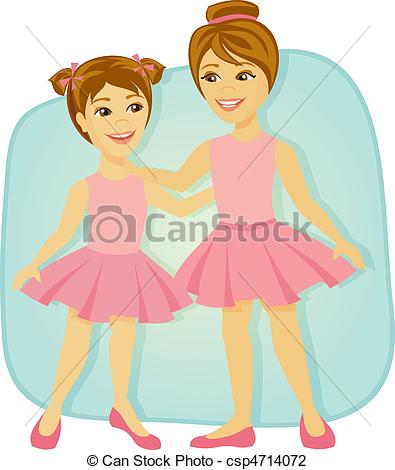 For Ballet   Two Young Sisters Dressed    Csp4714072   Search Clipart