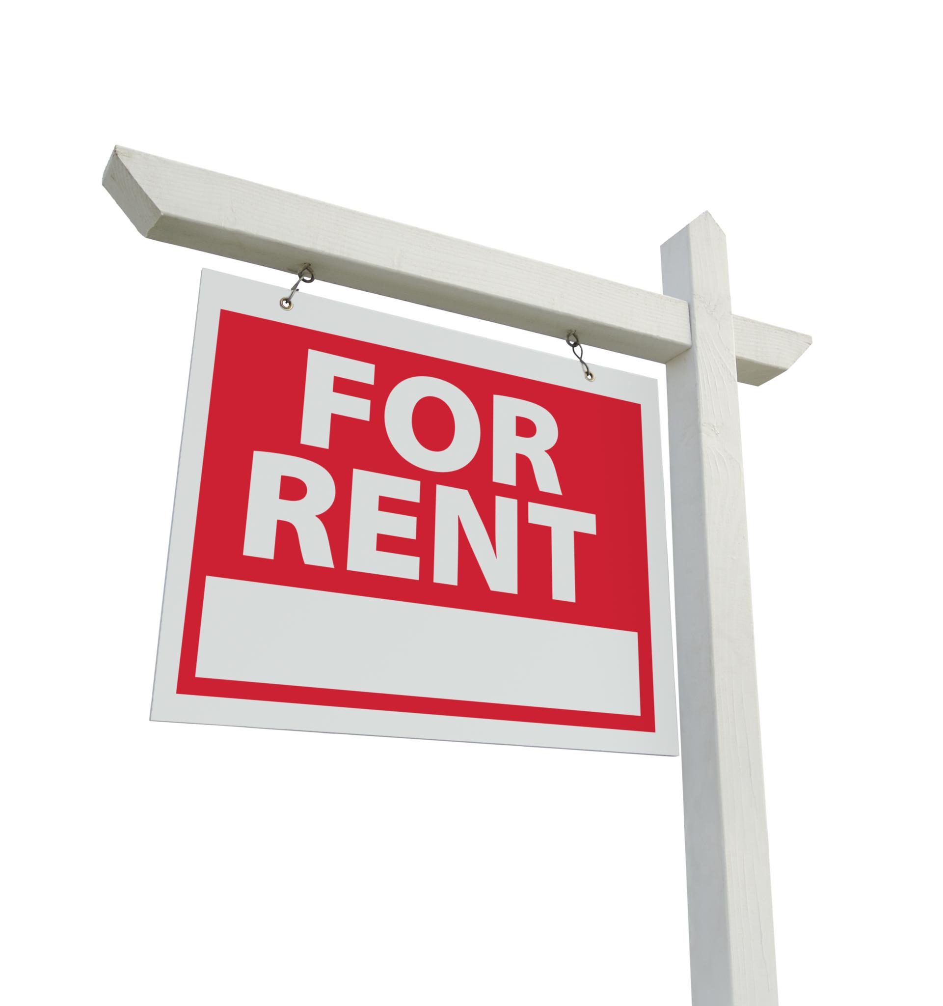 For Rent Real Estate Sign Isolated On A White Background