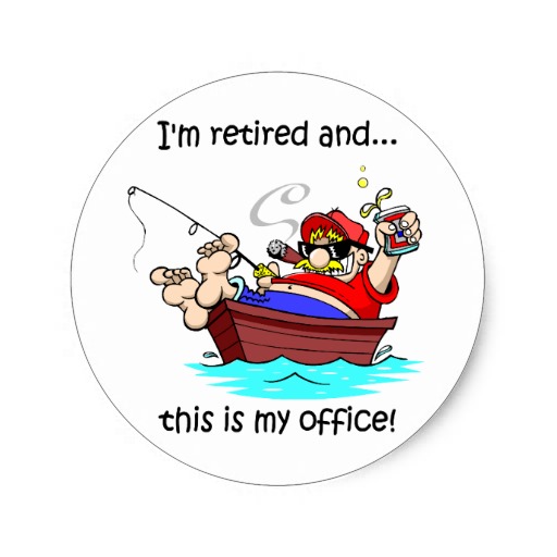 Funny Fishing Retirement Round Sticker   Zazzle