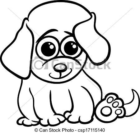 Illustration Of Cute Little Baby Animal Dog Or Puppy For Coloring Book