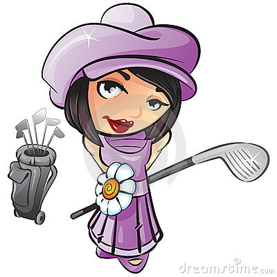 Ladies Golf Clip Art Woman Golfer Illustration