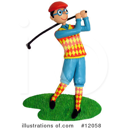 Lady Golfer Holding Trophy Clipart