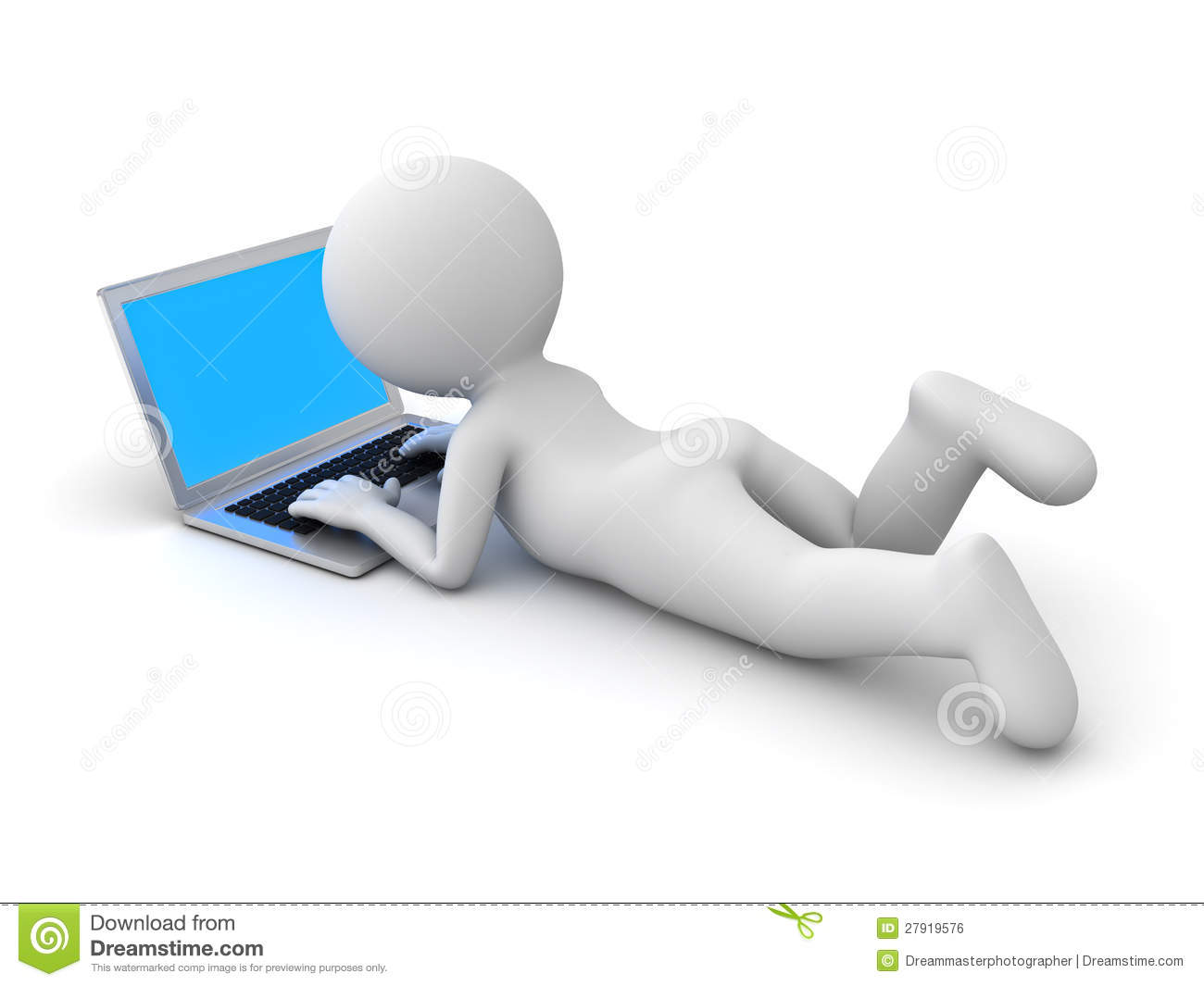 Lie Down Clipart 3d Man Lying Down And Using