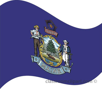 Maine   Maine Flag Waving   Classroom Clipart