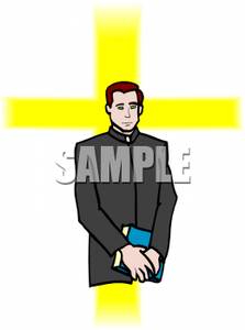 Pastor Holding His Bible   Royalty Free Clipart Picture