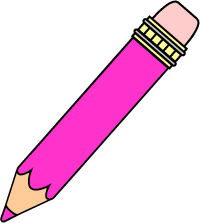 Pink Pencils School Clip Art