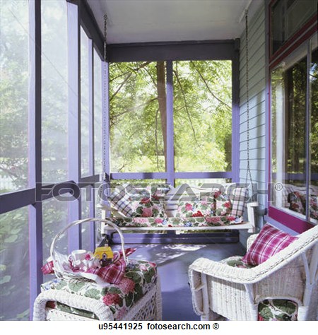 Porches  Screened Porch Colorful Wood Frame House Periwinkle Blue