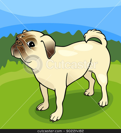 Pug Dog Cartoon Illustration Stock Vector Clipart Cartoon
